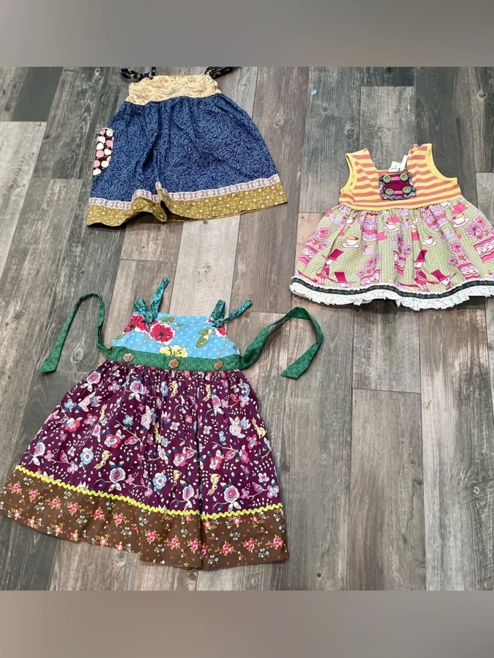 Matilda Jane Little Girl Size 6 Dresses and Top Lot Of 3 Knot Dresses
